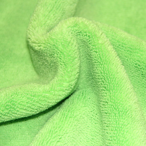POLYTE Microfiber Cleaning Towel Ultrasonic Cut Edgeless (16x16, 24 Pack, Premium, Blue, Green, Yellow)