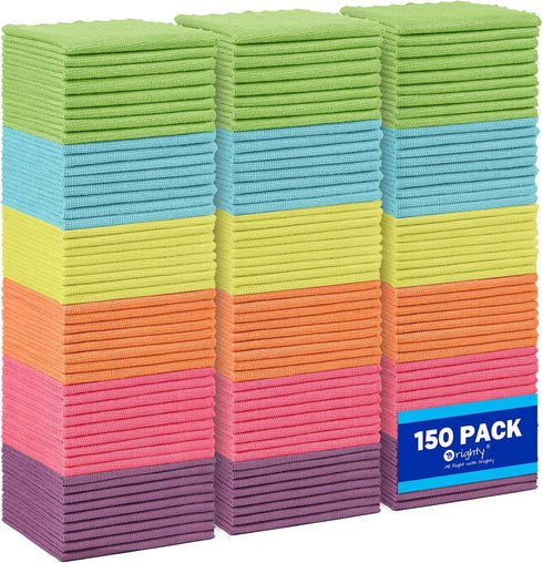 Orighty Microfiber Cleaning Cloths, Pack of 150, Highly Absorbent Cleaning Supplies, Lint