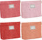 Sanwuta 4 Pack Velvet Makeup Bag, Large Capacity Corduroy Cosmetic Pouch Zipper Canvas Travel Toiletry Bag for Girls