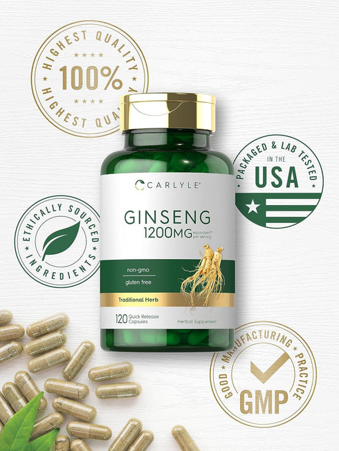 Carlyle Ginseng | 120 Capsules, 1,200mg, Non-GMO, Gluten Free Supplement