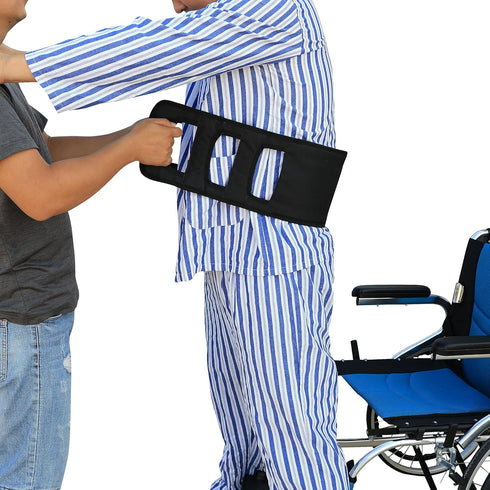 47.2 Inch Non-Slip Transfer Nursing Sling, Safety Patient Lift Board Mobility Aids for Elderly or Patient (Black)