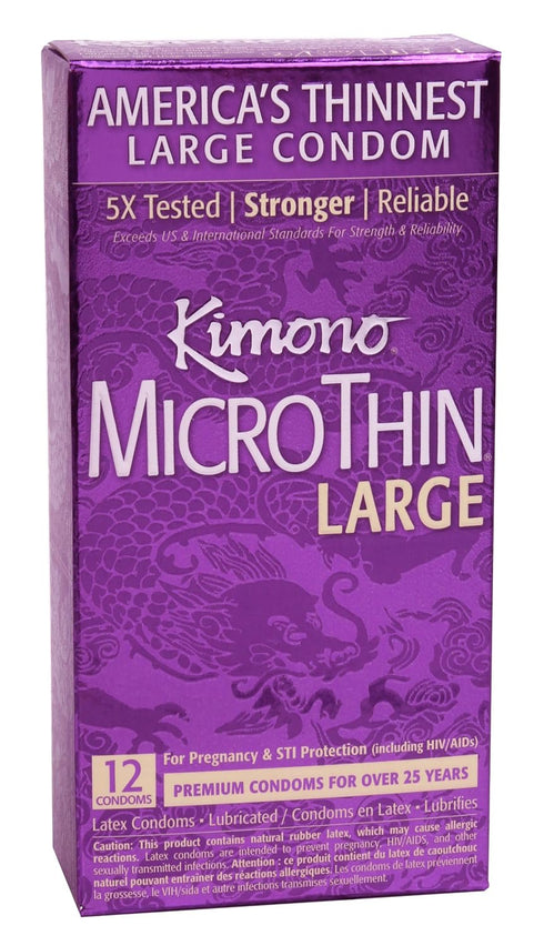 KIMONO CONDOMS Mayer Laboratories Kimono Condom Micro Large 12 Ct
