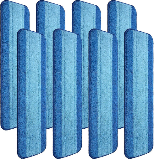 8 Pieces Microfiber Cleaning Pads, Compatible with Bona Mop, Reusable 18 Inch Mop Replacement Pads