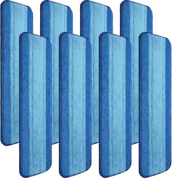 8 Pieces Microfiber Cleaning Pads, Compatible with Bona Mop, Reusable 18 Inch Mop Replacement Pads