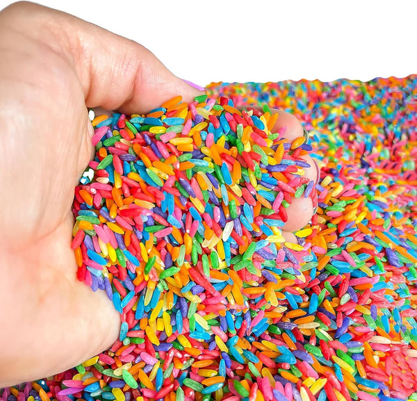 Sensory-N-Stuff Rainbow Rice Sensory Bin Filler for Sensory Play 2 LB (4 Cups)