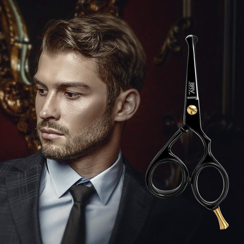 Rounded-Tip Small Trim Scissors for Men 4.2" | Professional Grooming Scissors for Nose Hair, Beard & Mustache