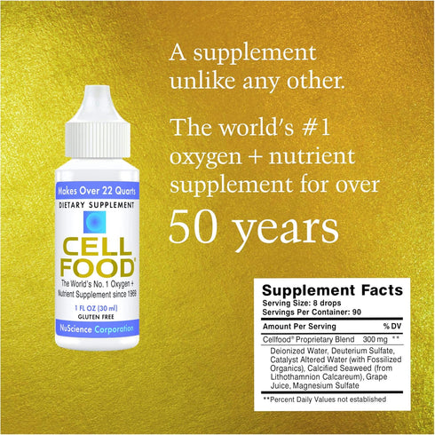Cellfood Oxygen Boost, 1 fl oz - Liquid Oxygen Supplement for Energy, Jet Lag, Fatigue, Gluten Free