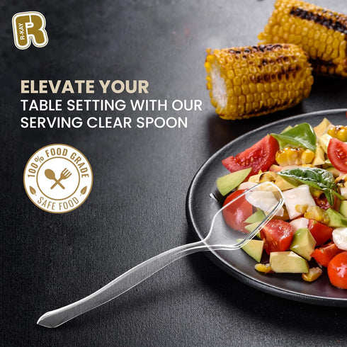 12 Pack Plastic Serving Spoons, Clear Disposable Utensils for Parties and Gatherings