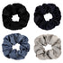 Silk Satin Scrunchies for Women, Big Hair Ties, No Crease Ponytail Holder, Soft Elastic Hair Bands, Blue