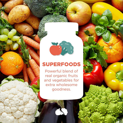 Gummies 60ct Hyland's Kids Multivitamin + Superfoods Boost, Sugar Free Natural Strawberry Flavored with Fruits