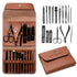 Nail Clipper Set - 16 Pieces Stainless Steel Manicure Kit for Men, Pedicure Kit with Brown Leather Case