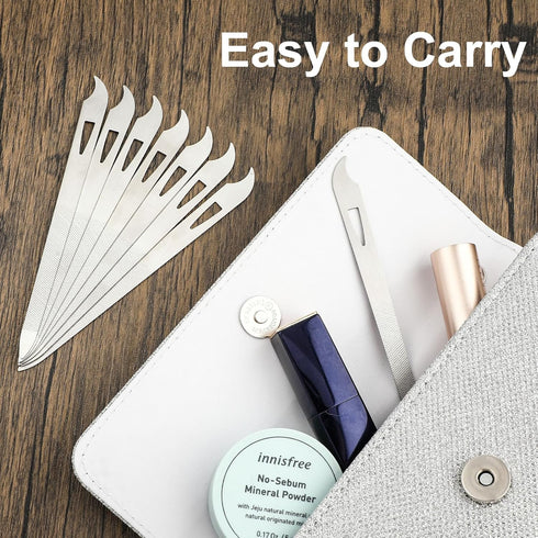 simarro 6 Pcs Metal Nail Files - Stainless Steel Double Sided Manicure Files for Fingernail and Toenail Care