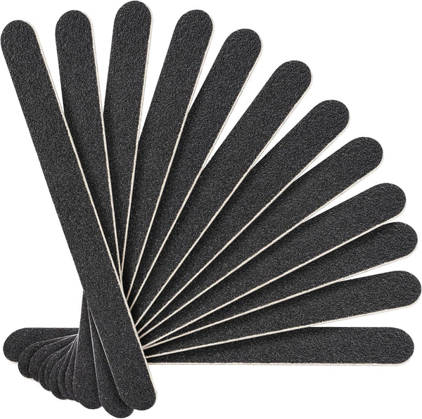 Nail File Thin Emery Boards, 100/180 Grit Nail Files for Natural Nails, 12PCS Manicure Tool