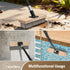 Swimming Stainless Steel Wire Scrub Brush with Long Handle, Heavy Duty Stiff Metal Broom Scrubber, Outdoor Moss Removal