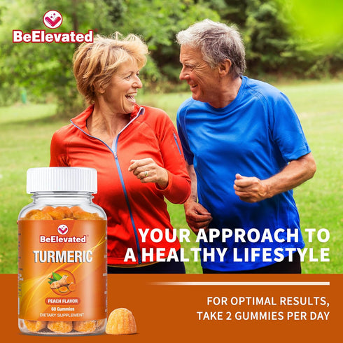 Turmeric Gummies for Adults, Extract 8:1 2000mg, Black Pepper and Ginger Supplements for Joint Support