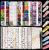 Teenitor 12 Sheets Self-Adhesive Nail Art Sticker, 5D Embossed Flower Nail Decals, 5 Boxes Glitter Sequins Flakes