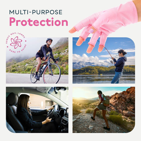 SUNUV LED Gloves for Gel Nails, UPF 50+ Anti UV Gloves for Nail Techs, Professional UV Protection