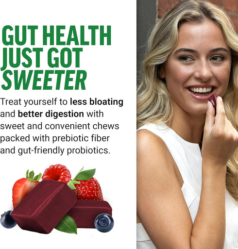 FORCE FACTOR Smarter Greens Superfood Chews, 3-Pack, 180 Chews with Probiotics, Antioxidants, Fiber for Digestion and