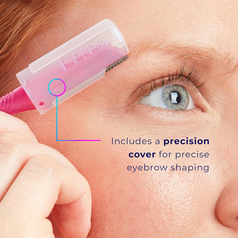 Schick Hydro Silk Touch-Up Dermaplaning Tool, 3ct, Precision Cover, Face Razors for Women, Peach Fuzz Remover