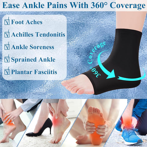 NOVASPORT Ankle Foot Ice Pack Wrap for Injuries - Reusable Ice Sleeve for Hot & Cold Therapy