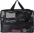SHANY Collapsible Makeup Tools Travel Mesh Bag – Large See-Thru Tote with Zippered Pockets, Black