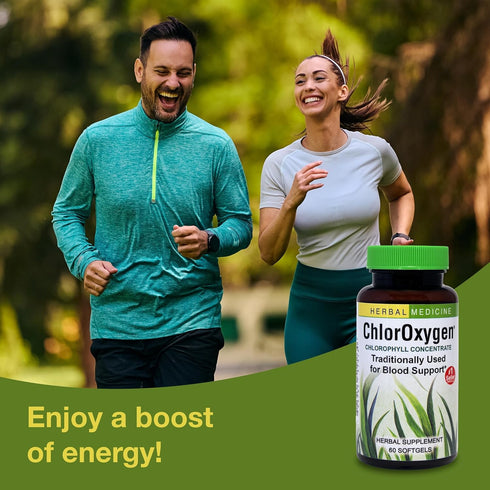 Herbs Etc. ChlorOxygen Chlorophyll Concentrate - Aids Healthy Blood Circulation - 60 Softgels