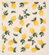 3 Pack Swedish Dishcloths Yellow Lemons Print, Reusable Kitchen Cleaning Cloths, Machine Washable, 7.87”x6.88”
