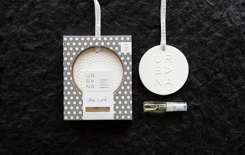 Home Collection Fragrance, Ceramic Stone Diffuser + Mini Fragrance Oil Spray (0.1 fl oz), Citrus + Seed