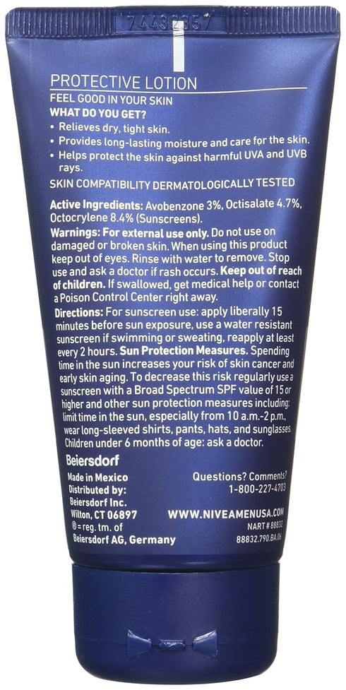 NIVEA FOR MEN Original, Protective Lotion SPF 15 2.50 oz