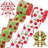 Yinder 2 Rolls 20 Yards Christmas Ribbon, Red and Green Glitter Ribbon, 2.5 Inch for Wreaths, Present Box Wrapping