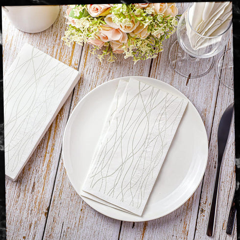 Guest Bathroom Paper Hand Towel Disposable Towels, Decorative Napkins for Kitchen Parties, Weddings (100 Count)