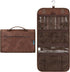 PAVILIA Hanging Toiletry Bag - Travel Kit Organizer for Men Women, Waterproof Dopp Case, Brown