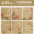 AnyDesign 12 Sheet Vintage Floral Wrapping Paper | 19.7 x 27.6 Inch | Retro Newspaper Kraft Gift Wrap Bulk