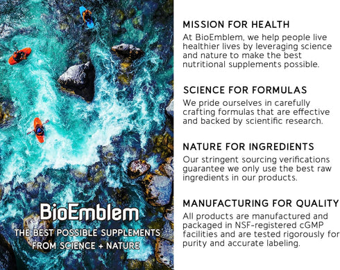 BioEmblem Turmeric Curcumin Supplement - Joint Support & Heart Health with Organic Turmeric Powder, 30-Day Supply