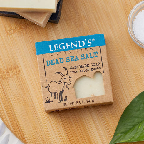 Legend's Creek Farm Goat Milk Soap, 5 Oz Cleansing Moisturizing Bar for Hands and Body, Dead Sea Salt