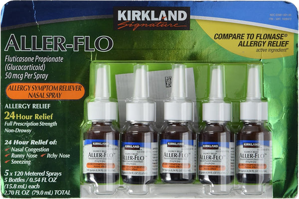 KIRKLAND Signature Aller-Flo Fluticasone Propionate (Glucorticoid), 0.54 Fl Oz (Pack of 5)