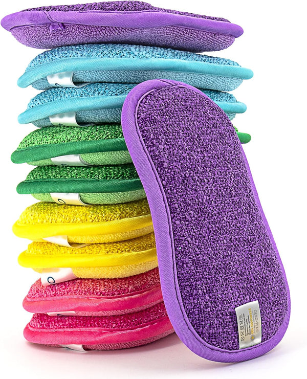 10 Kitchen Sponges Pack - Washable and Reusable Dishes Sponge Scrub Sponge 6 X 3 inches Multicolored