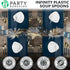 Party Bargains 40 Pack Disposable Plastic Navy Gold Soup Spoons, Infinity Modern Design Utensils
