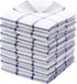 Cotton Dish Towels for Kitchen, Set of 8, Light and Soft Cleaning Rags, 12 Inch x 12 Inch (Blue Plaid)