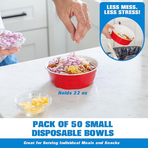 GoBig Red Party Cup Bowls - Large Disposable Plastic Bowls - 22 oz or 60 oz by GoPong