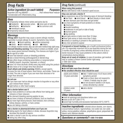 GoodSense Ibuprofen Tablets, 200 mg, Pain Reliever and Fever Reducer, 100 Count