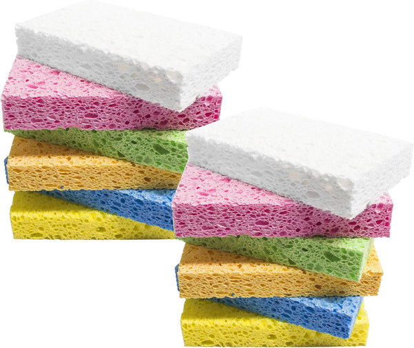 ARCLIBER Heavy Duty Kitchen Sponge, Color Cellulose Sponge, 12 Pack