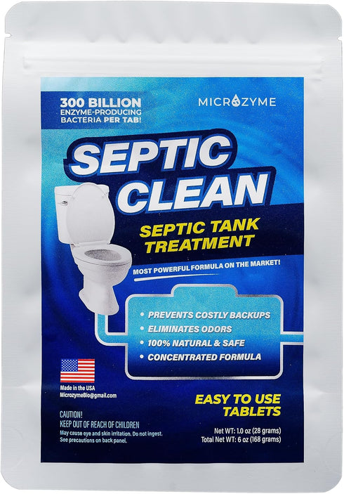 SEPTIC CLEAN | 6-month Supply of Septic Tank Cleaner Treatment Tablets with Bacteria for a Healthy Septic System