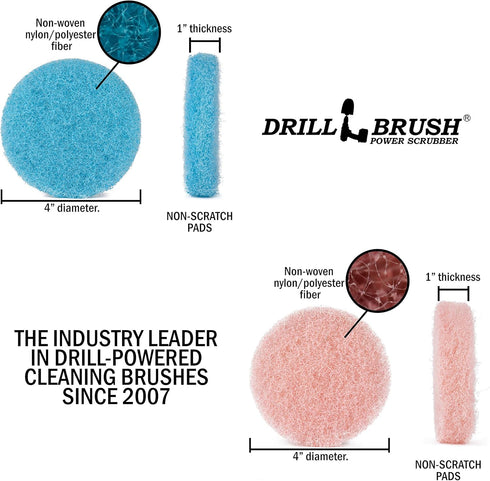 Drill Brush Cleaning Supplies - Bathroom Accessories, Scrub Pads for Shower, Bathtub, and Hard Water Stains