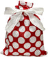 100% Cotton Gift Bags, Standard Set, Red, Set of 5 bags: three 16"x12" and two 10"x8"
