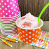 12 Ounce Disposable Paper Treat Cups, Ice Cream Bowls, Plastic Spoons, Paper Straws - Ice Cream Sundae Kit for 24,