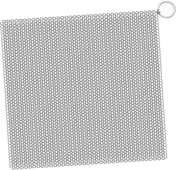 Penhderm 316L Stainless Steel Cast Iron Cleaner, Chainmail Scrubber,Kitchen Tool,Chain Mail Scrubber Cast