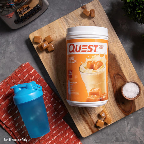 Quest Nutrition Salted Caramel Protein Powder; 26g Protein; Low Carb; 1g Sugar; Gluten Free; 1.6 Pounds; 24 Servings