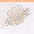 Rose Gold Wedding Hair Comb with Pearls and Crystals, Bridal Headpiece for Parties (Rose Gold)