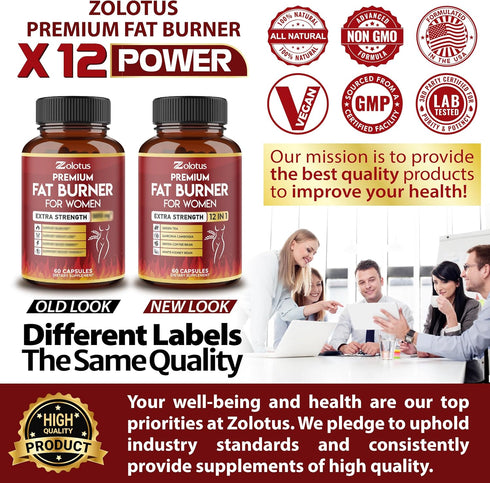 Premium Weight Loss Pills for Women, Best Fat Burners for Women and Men, Energy Pills, 2 Months Supply with Green Tea
